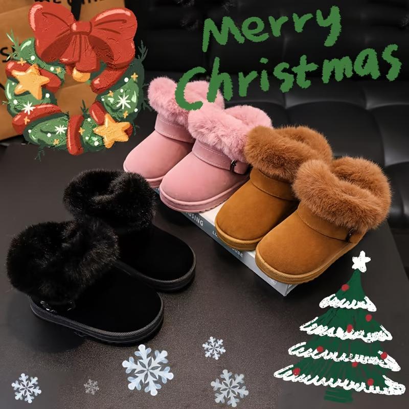 Girls snow boots - Festive Winter Snow Boots - Soft Faux Fur, Rubber Soles, Cute Designs - Fall and Winter Play - Little Girls -  For Warmth, Comfort, and Style - Winter Wonderland Adventures Await 0
