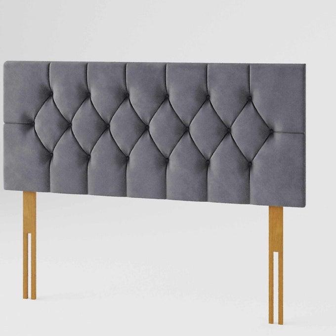 Luxury Designs Divan Bed Headboard Elegant Chesterfield Plush Velvet 24" Height Padded Lined Headboard - All Colors and Sizes 1