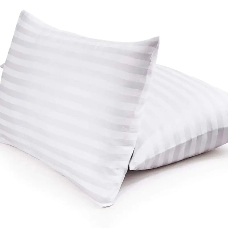 Soft Striped Hotel Pillows - Pack of 4, Soft Cotton, Hotel Quality, Breathable, Budget Quality mattress my pillow duvet covers fluffy bedding comfy neck 2 4
