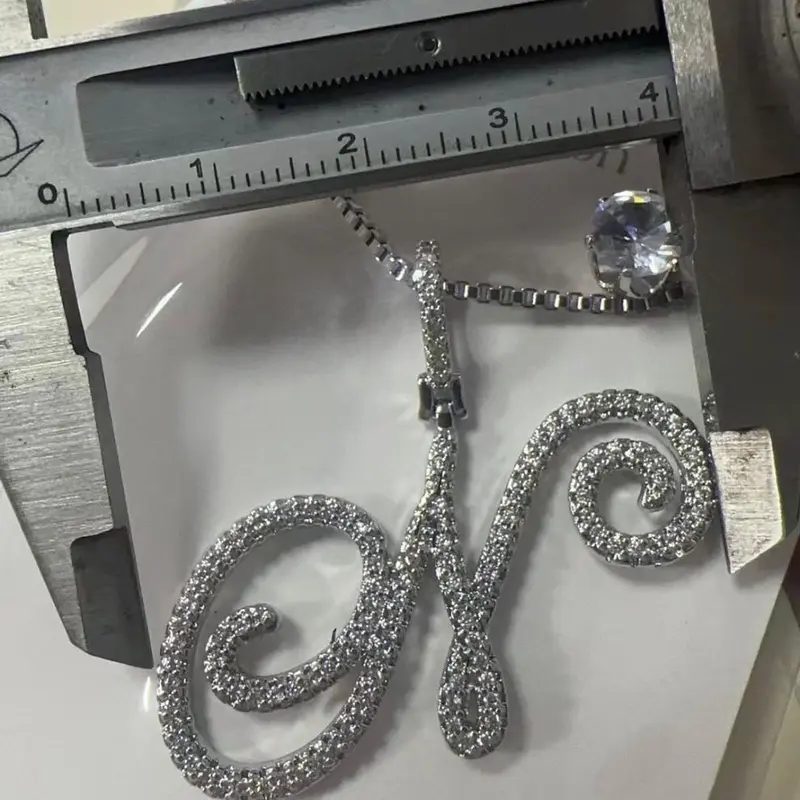 Initial Letters with chain stainless steel gold and silver plated 2
