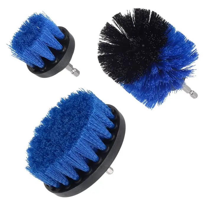 3Pcs DRILL ATTACHMENT CLEANING BRUSH SET POWER SCRUB HOME CAR TILE BATHROOM UK 0