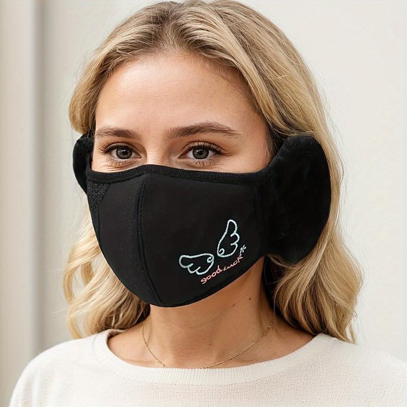Women'S Winter Warm Ear Muff Face Mask, Unisex Thickened Windproof Breathable Ear Protector, Knitted Stretch Polyester Fabric, Hand Wash Only, Fashionable Accessory for Ladies 3