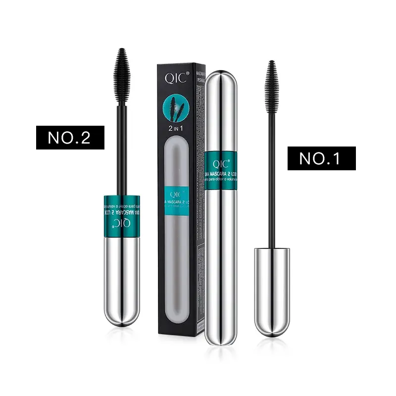 QIC 2 in 1 4D Silk Fiber Lash Mascara for Natural Lengthening and Thickening Effect - Makeup, Eyelashes Cosmetic mega volume striplashes 7