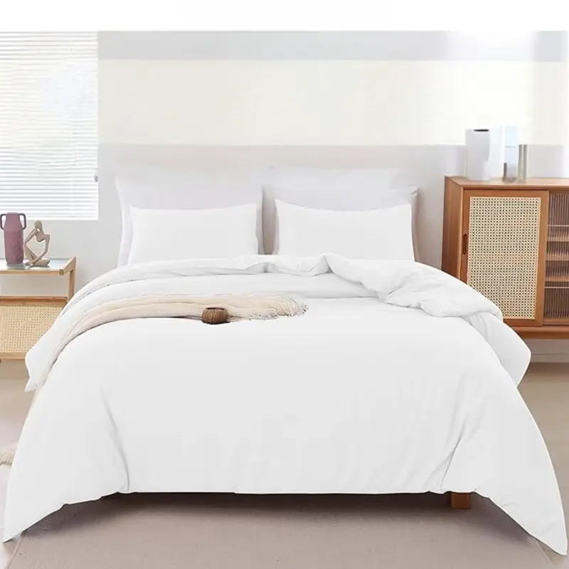 100% Rich Egyptian Cotton Duvet Quilt Cover Bedding Sets with Pillow cases Pair 200 Thread Count, Soft & Premium Quality Cotton Bedding Set in Single Double King and Super King 2