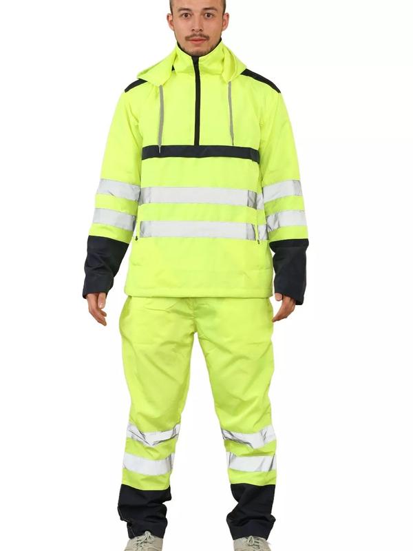 Vic-Mart Hi-Vis Rain Suit Mens Workwear Tracksuit for Outdoor Work Waterproof Reflective and Full Body Protection 2