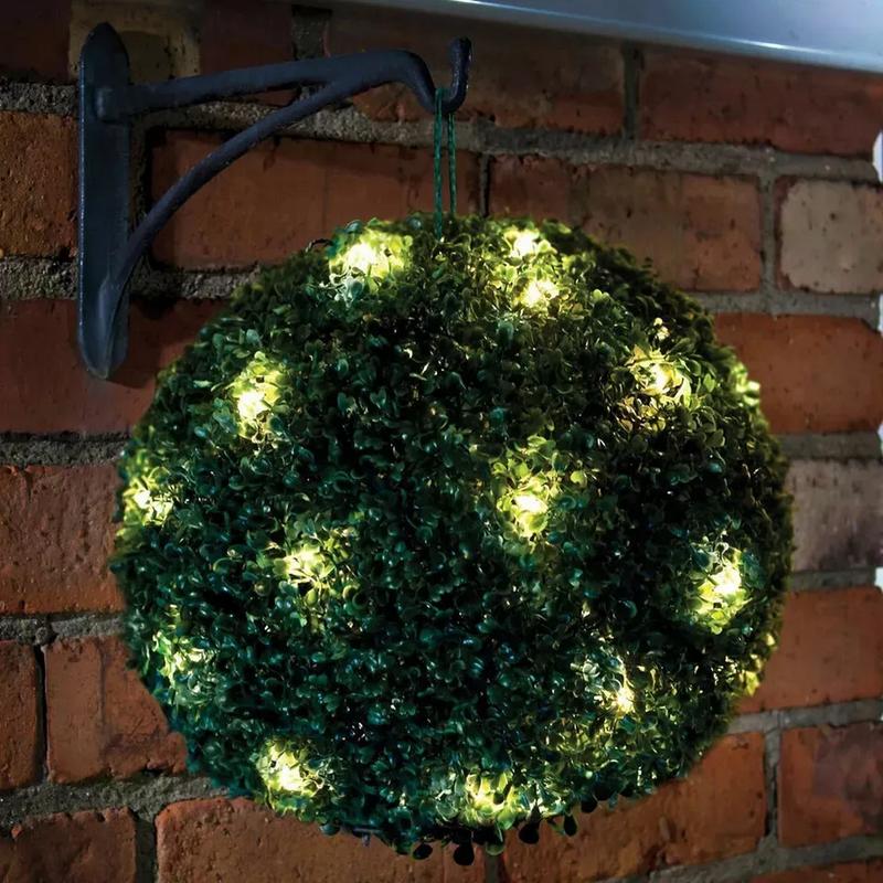 Solar Powered 20 Led Garden Hanging Sphere Topiary Flower Ball Lights Ornament 1