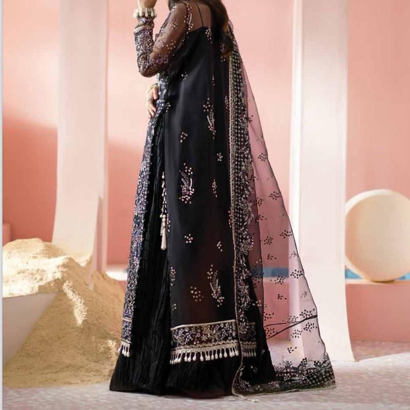 LUMINARA Luxury Festive Collection by Afrozeh - Elegant Women's Embroidered Outfit with Sharara Trousers and Dupatta - Organza, Elegance 2