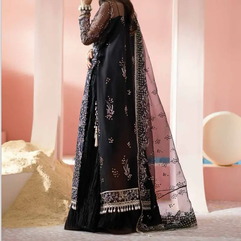 LUMINARA Luxury Festive Collection by Afrozeh - Elegant Women's Embroidered Outfit with Sharara Trousers and Dupatta - Organza, Elegance 2