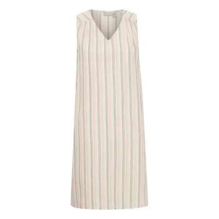 Preowned Pinstripe Pink and Grey Dress Womenswear Sleeveless Casual Vintage Secondhand