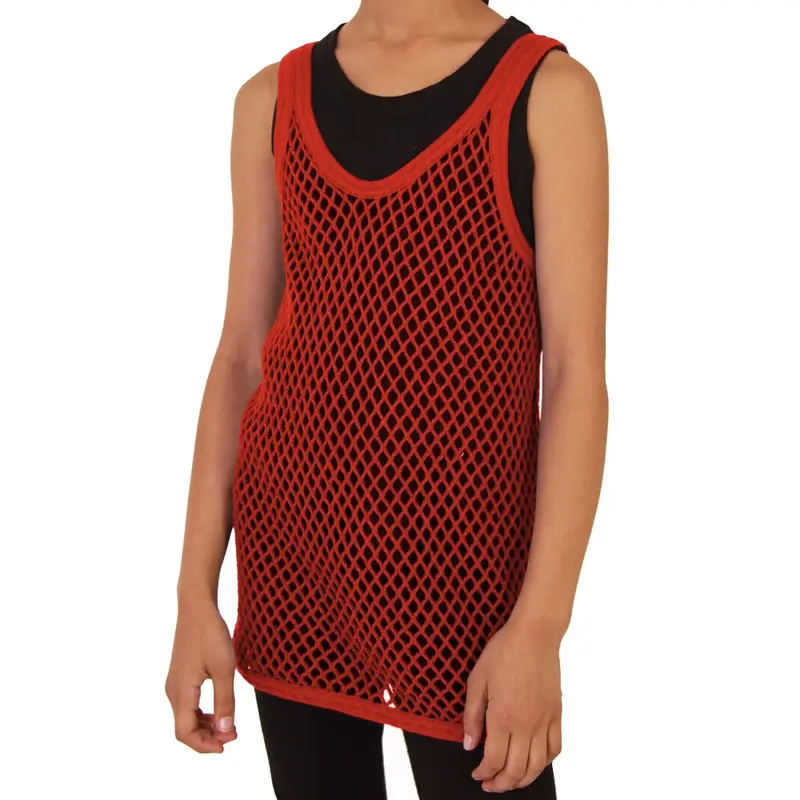 Kids Unisex 100% Cotton Club Star Mesh Fishnet String Vest for Childrens Boys Girls 3-14 Years 2