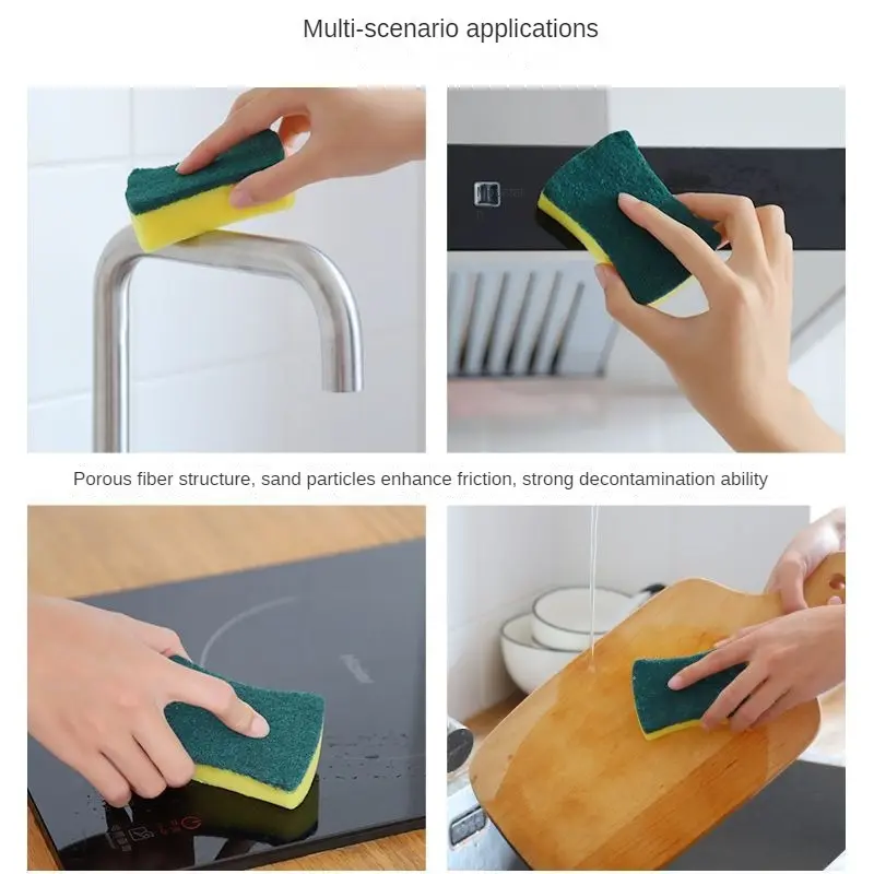 Double-sided Dishes Scrub Sponge, 30pcs Kitchen Accessories Water Absorbent Dishes Sponge, Home Items Kitchen Sponges for Washing Dishes, Household Bundle Cleaning Tool for Pan & Pot, Dishwashing Sponges,Cleaning Supplies 5