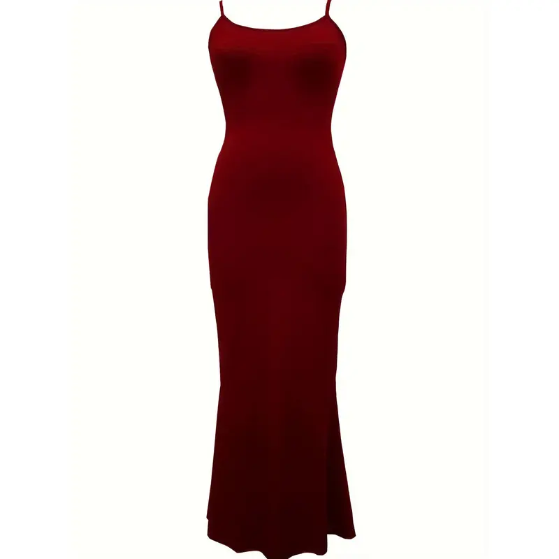 Women's Mermaid Hem Cami Dress - Flattering Fit, Elegant Style, Sleeveless Spaghetti Strap Dress 7