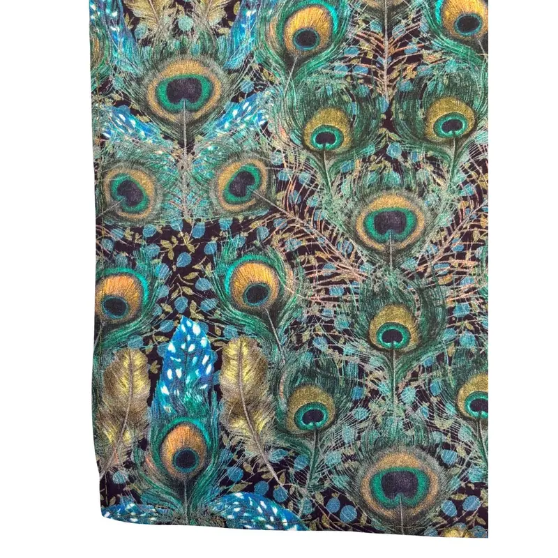 Liberty style peacock feather design adult bow tie and matching pocket square 3