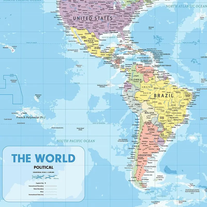 World Map Poster for Wall – 84 x 60cm Large Wall Map of World – World Map Wall Art Atlas - Map of Europe Travel Map - Classroom or Geography Gift 3