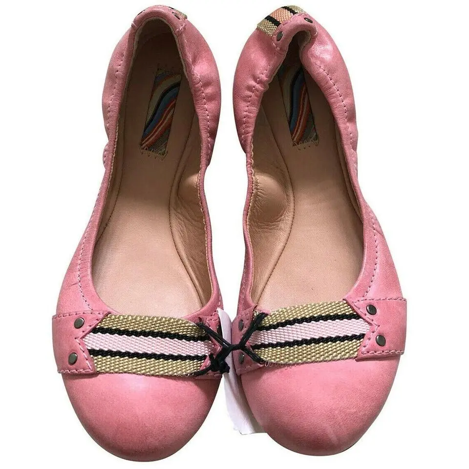 Pre Owned Paul Smith  Women  Shoes Pink Ballerina Style leather flat Shoes UK 4 EU 37