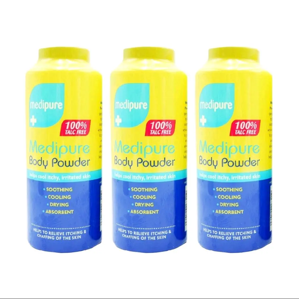 3 x Medipure Medicated Body Powder 200g - Soothing Treatment