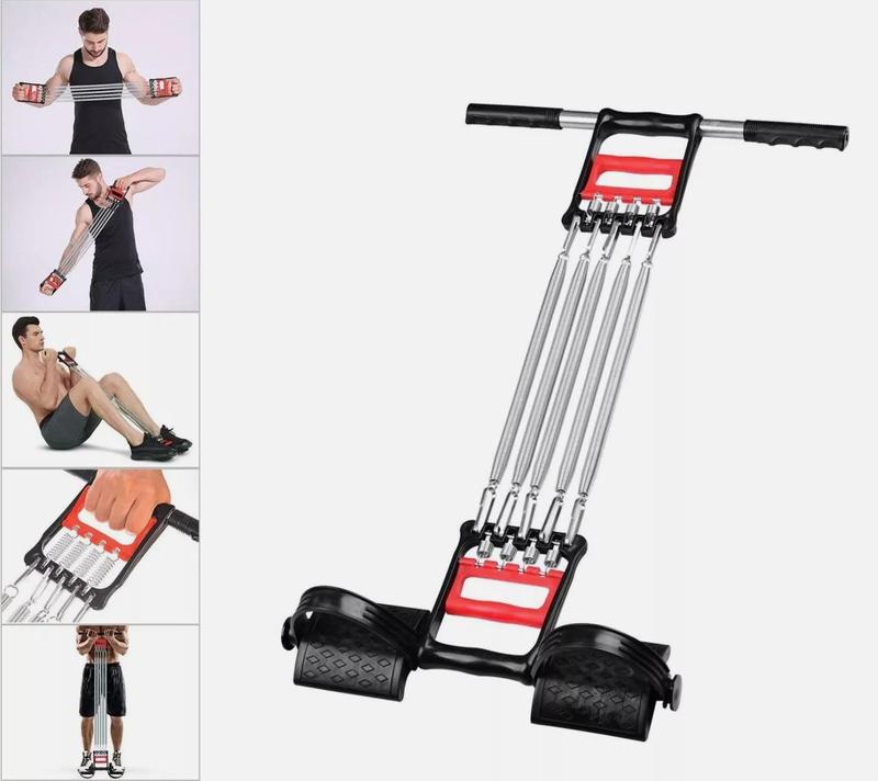 Chest Expander,  5 Spring Chest Expander 3 In 1 Pull Stretcher Gym Muscle Training Exerciser 30kg, Home Gym Equipment, Fat Belly Burners, Home Fitness Equipment 2