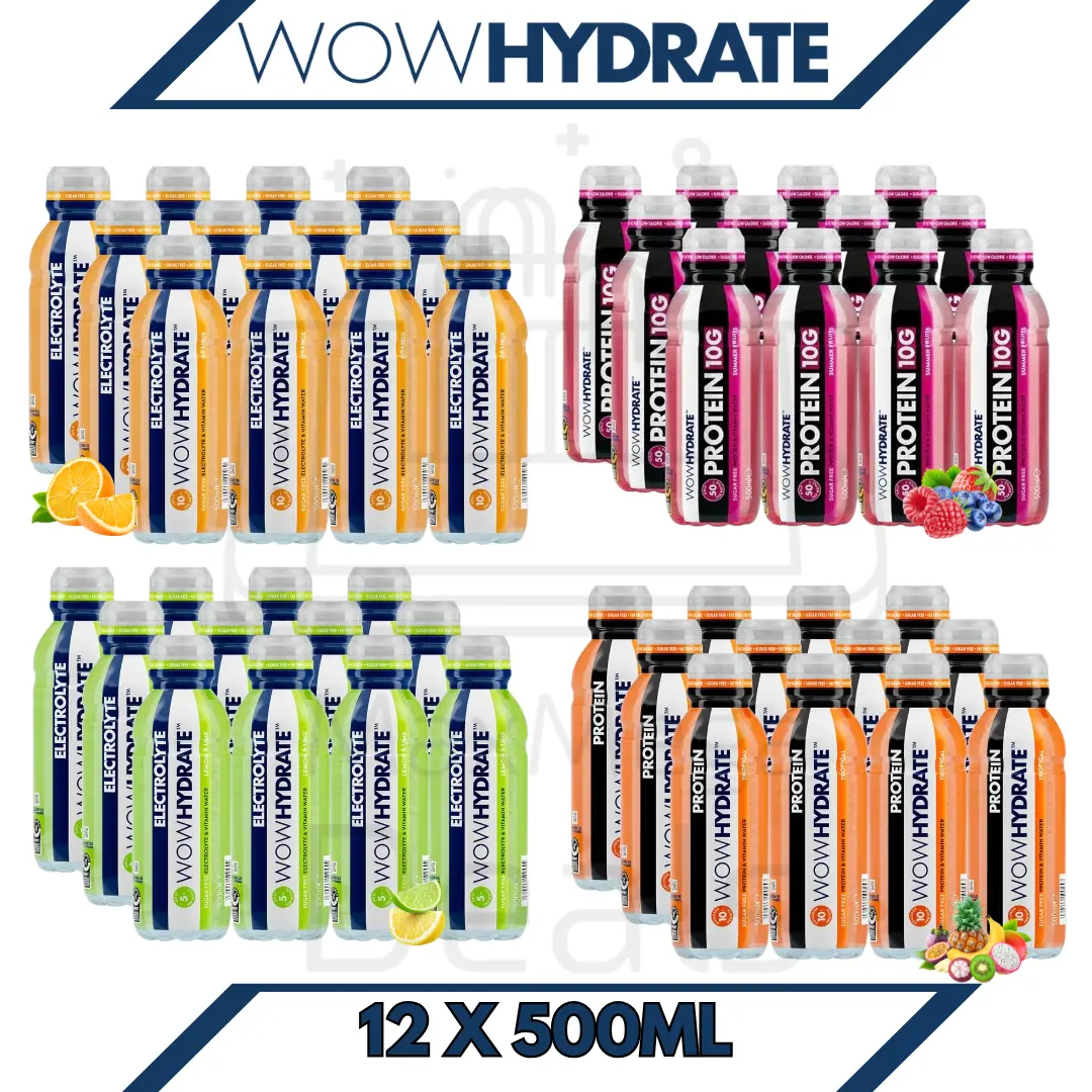 Wow Hydrate All Variety 12 X 500ML Bulk Pack Beverage