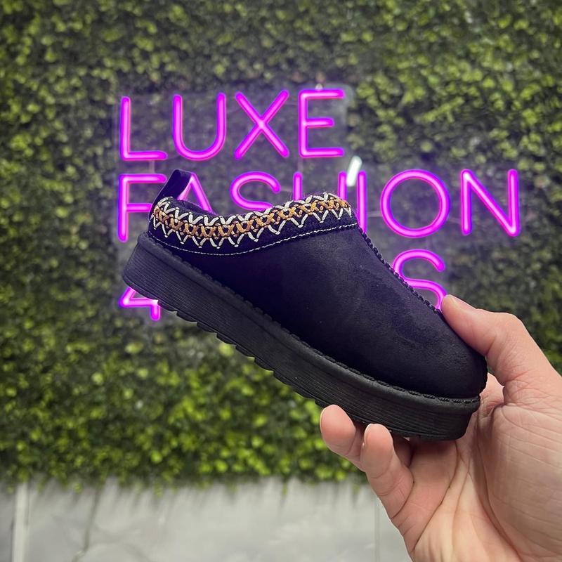 LUXEFASHION4LESS VIRAL CHILDREN’S COMFY FUR LINED CHUNKY PLATFORM SLIPPERS MULES SHOES 4
