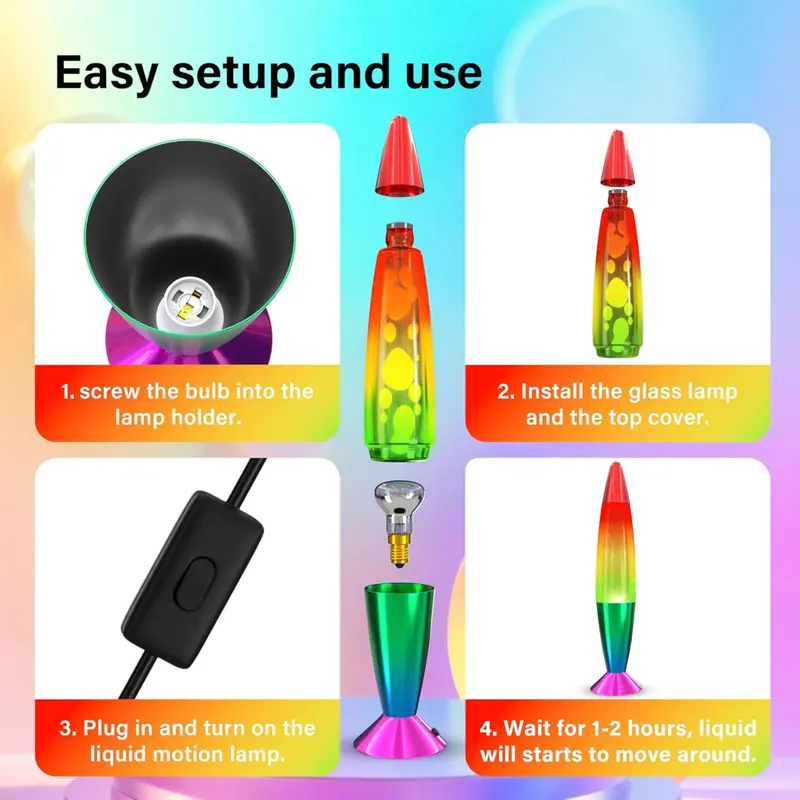 16'' Lava Lamp – Soothing Motion, Relaxing Glow, Aluminium Base, Perfect Room Decor,  Energy Class A night  light  bedroom 4