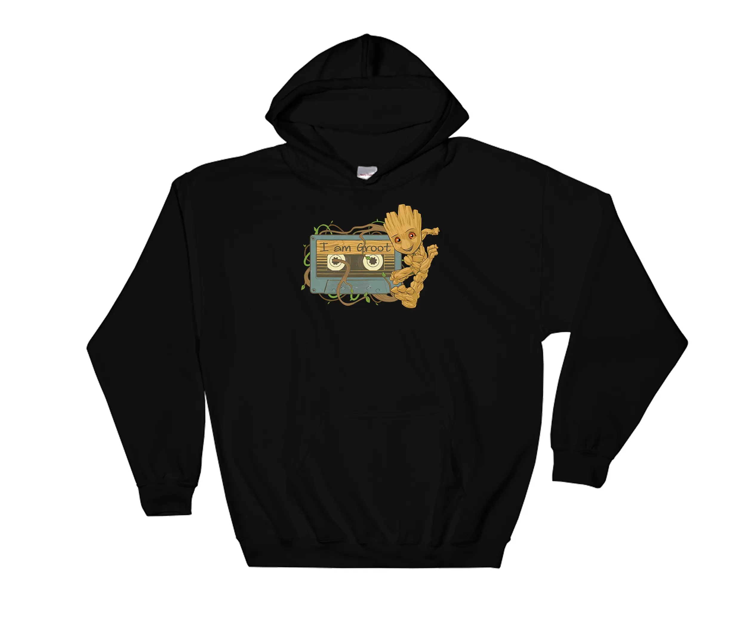 I Am Groot Guardians of the Galaxy Funny Graphic Tee Men Women Unisex Hoodie Black Grey