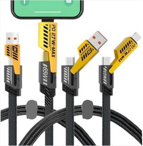Pack of 4 | 4 in 1 Multi USB PD Charger Charging Cable Cord for iPhone USB C Samsung Android | Durable, Devices