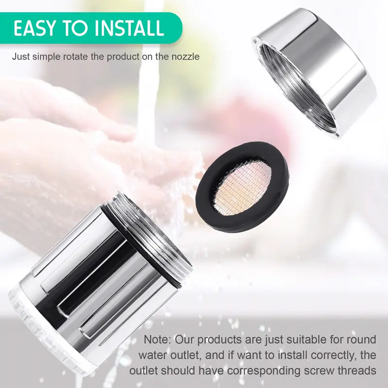 LED Temperature Sensitive Faucet Water Saving Kitchen Bathroom Sensor 7 Color Change Faucet Head Aerator Tap Nozzle Shower 3