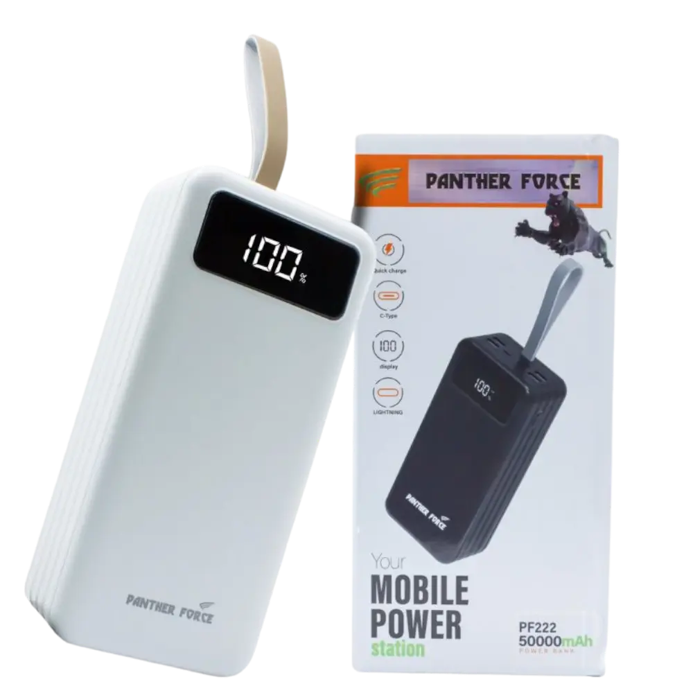 Panther Force 50000mAh Super Power Bank for Phone and Electronics Accessories Smartphone magsafe  powerbank Cable Charger Charging Mobile Portable Device Plug Chargeable power  bank life black digital display charmast  power ugreen nexode  powerbank large
