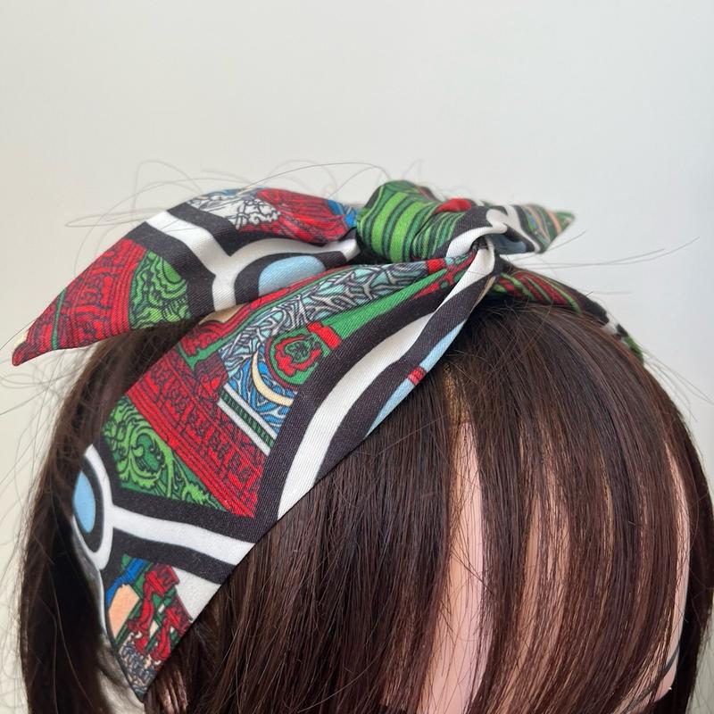 Handmade WIRE HEADBAND wired head scarf rockabilly hair band wrap vintage pin up 50s 60s 70s 80s 2
