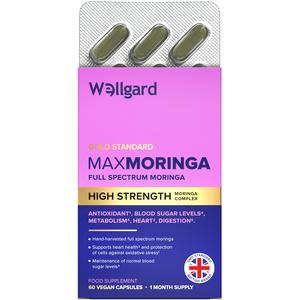 Wellgard Max Moringa Powder Capsules, Blood Sugar, Metabolism, Heart Health, Digestion, Rosabella Moringa Powder Capsules, Natural Moringa Energy Supplement Vitamin