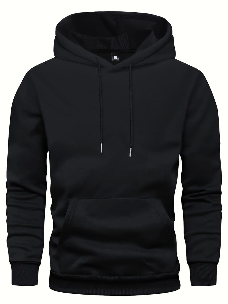 Product Introduction of 3pcs Men's Hoodies - Solid Color, Drawstring & Kangaroo Pocket |   Casual Sportswear for Spring/Fall 5