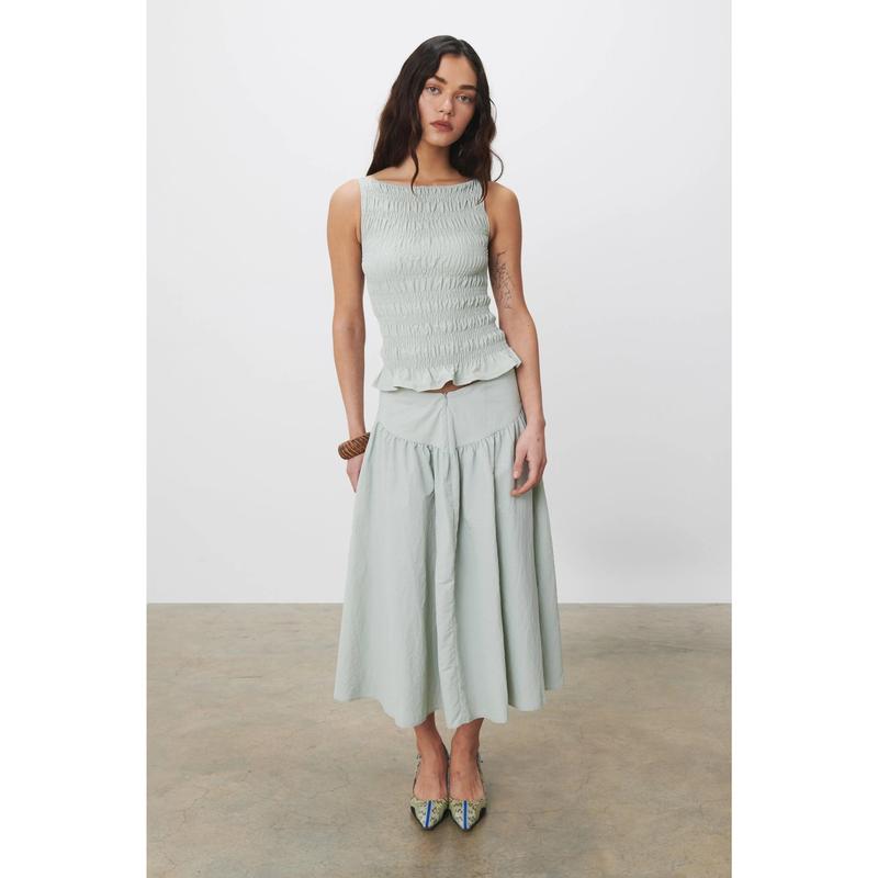 The Deba Midi Skirt, Oyster 1