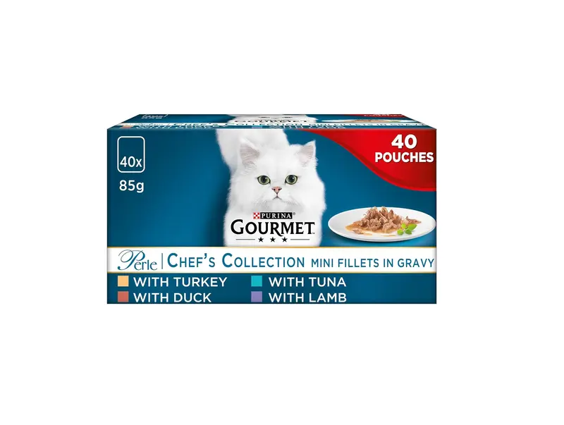 GOURMET Perle Chef's Collection Gravy Wet Adult Cat Food - 40x85g 1