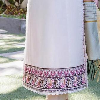 Asim Jofa Original - AJPE 39- Shirt  and Dupatta -Color: Cream Pink- Pakistani Dress Traditional Womenswear Clothing Embroidered Women Comfort Sleeve 6