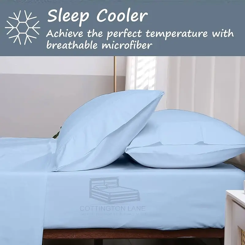 100% Microfiber Flat Bed Sheet 30cm Extra Deep Flat Bed Sheet Silky Soft Comfy & Breathable Luxury For All UK Size Thick Mattress Available in 4 Different Color flat sheets bed sheets 2