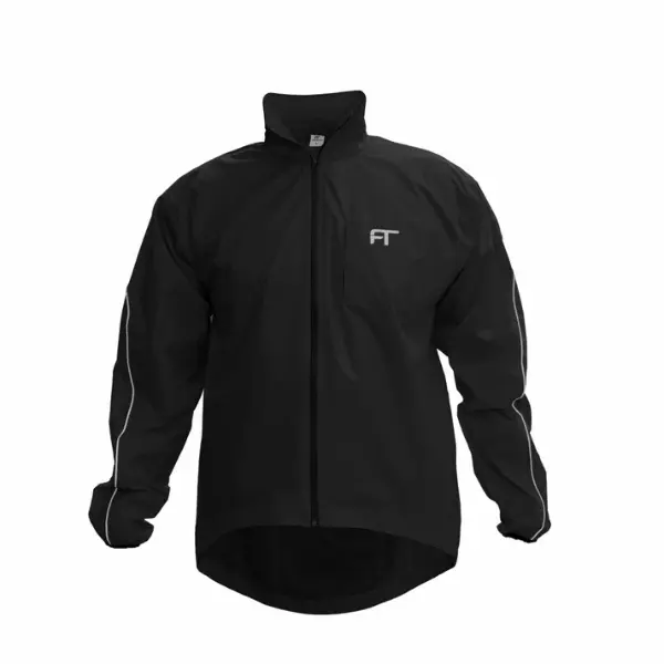 Men's Waterproof Rain Hoodie – Cycling Jacket with Detachable Hood & Reflective Strips Menswear Coats Long Sleeve