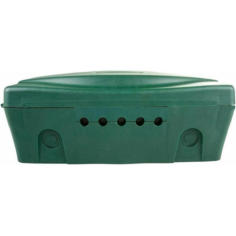 Masterplug Weatherproof Electric Box for Outdoors, 351 x 220 x 126.5 mm, green extension lead 1