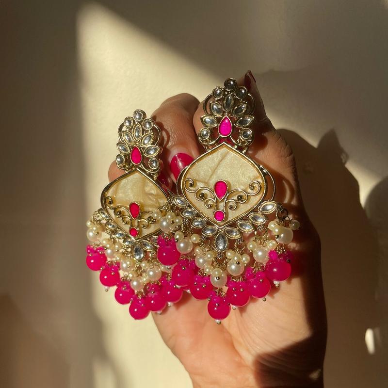 Devi Meenakari Indo Western Earrings - Ethnic Jhumka Design 2