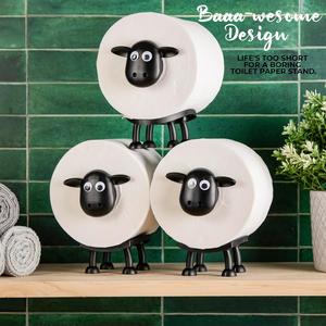 VELENTI  Sheep Toilet Roll Holder - Gifts for Her, Him -Gift For Mum, Funny Toilet Paper Holder Free Standing Bathroom Set - Gift For Her Ideas - Super Cute Home Decorations Gifts - Tissue Paper Roll Storage - Cute Bathroom Decor Gift Valentines Day Love