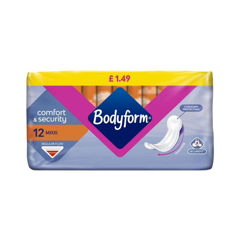 3 x Bodyform Comfort & Security Maxi Normal (12 Pads) - All Day Comfort & Freshness 1