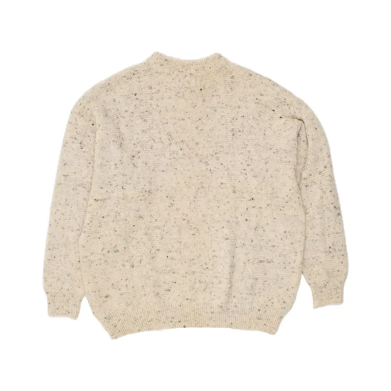 Pre-Owned Vintage CANDA Mens Crew Neck Jumper Sweater Large Beige Flecked Acrylic 2