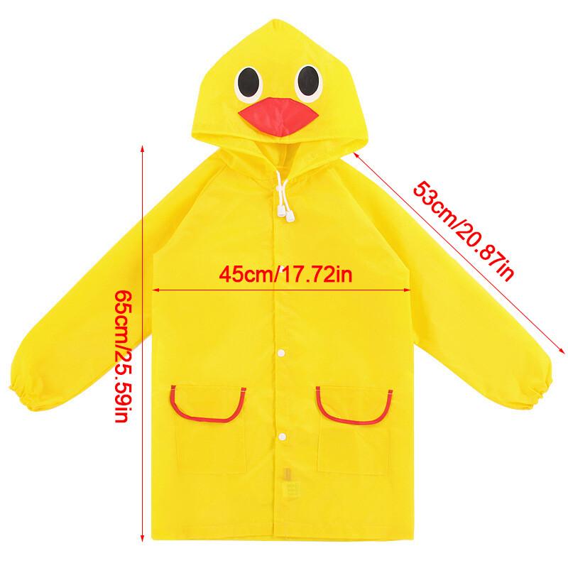 Hooded Jacket Rain Coat Nursery Children Raincoat Kids Poncho Cute Pink Yellow 7