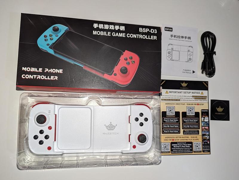 MAJESTECH (White) iPhone/Android Game Controller (NEW 2023) Play COD, Fortnite, Minecraft, Emulator, Xbox, Playstation, PS4, Steam, Cloud Gaming! Mobile Phone Controller for Gaming Bluetooth Controller Gamepad iPhone Samsung Accessories Console Smartphone 6
