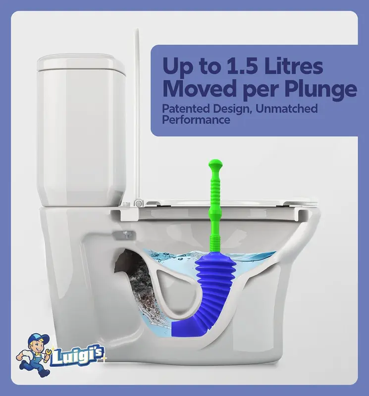 The World's Best Toilet Plunger | The Big, Blue & Green Unblocking Machine | Heavy Duty Unblocker with Unique Bellows Design | Clears & Unblocks All Toilets Rubber Pump Blue&Green 5