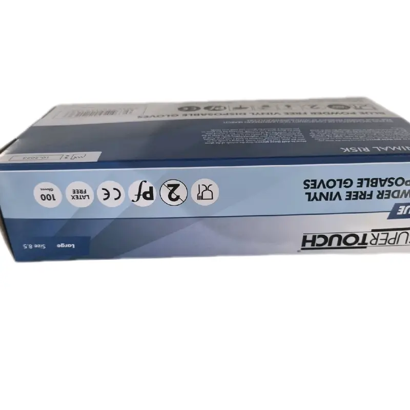 Supertouch 100 Blue Vinyl Disposable Gloves Sizes S/M/L/XL Available Powderfree Foodsafe Cleaning  Latex Free 3