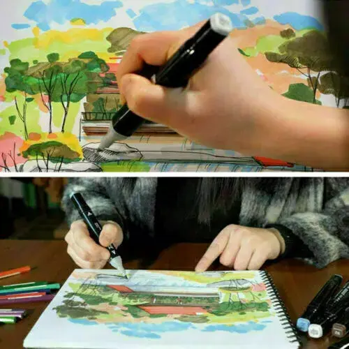 168 Color Dual Tip Art Marker Pen Soft Fine Drawing Watercolour Gift Xmas Kid 6