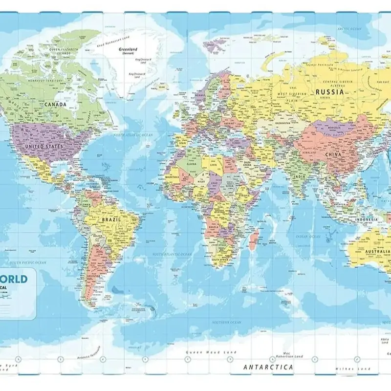 World Map Poster for Wall – 84 x 60cm Large Wall Map of World – World Map Wall Art Atlas - Map of Europe Travel Map - Classroom or Geography Gift 0