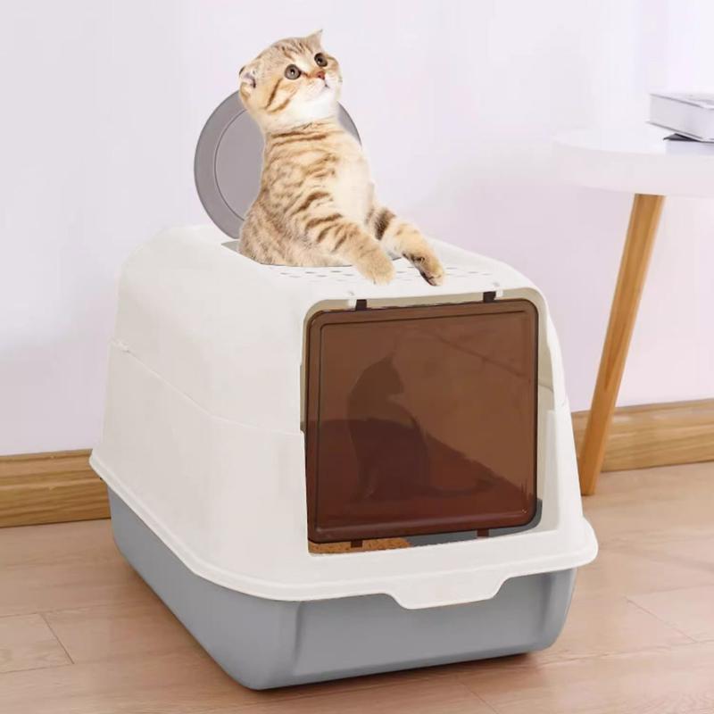 Lifeideas Large Fully Enclosed Hooded Top Entry Cat Litter Box With Scoop,Anti-Splash Kitten Litter Tray,Cat Toilet Cat Pan For Indoor Oudoor,Pet Supplies 5
