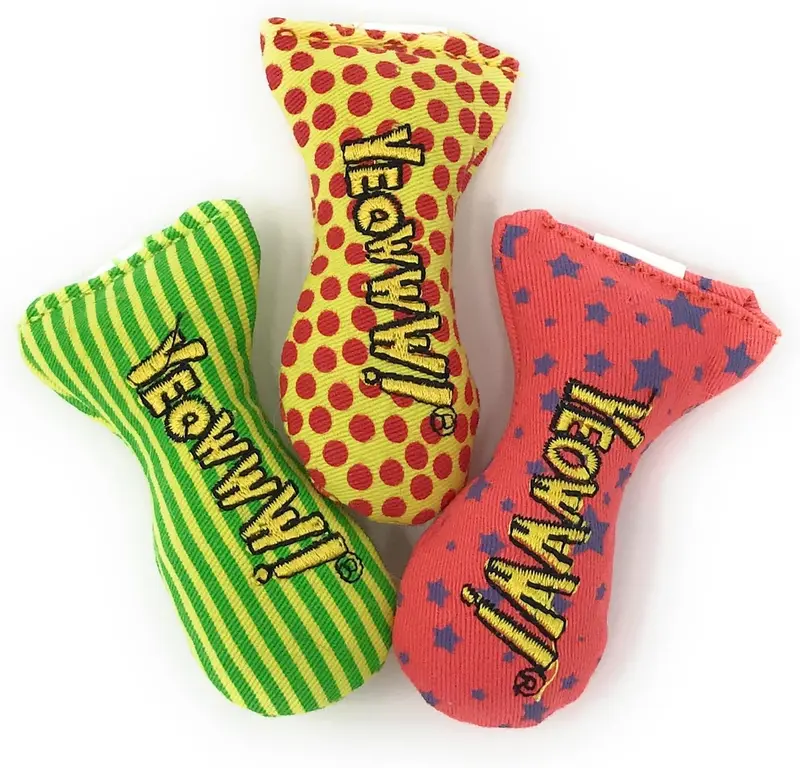 catnip toys for cats - organic very strong catnip fish stinkies sardines cat toys with catnip pack of 3, colourful patterns - 7.5cm long 3