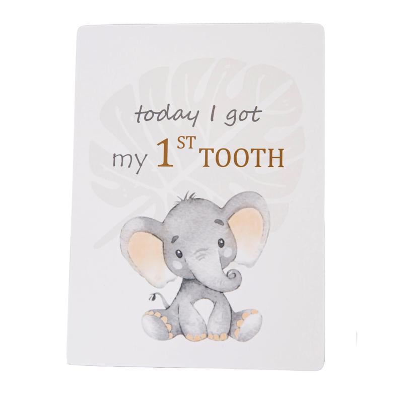 Cute Unisex Baby Elephant Grey Quirky and Fun Set of 24 Milestone Cards 1